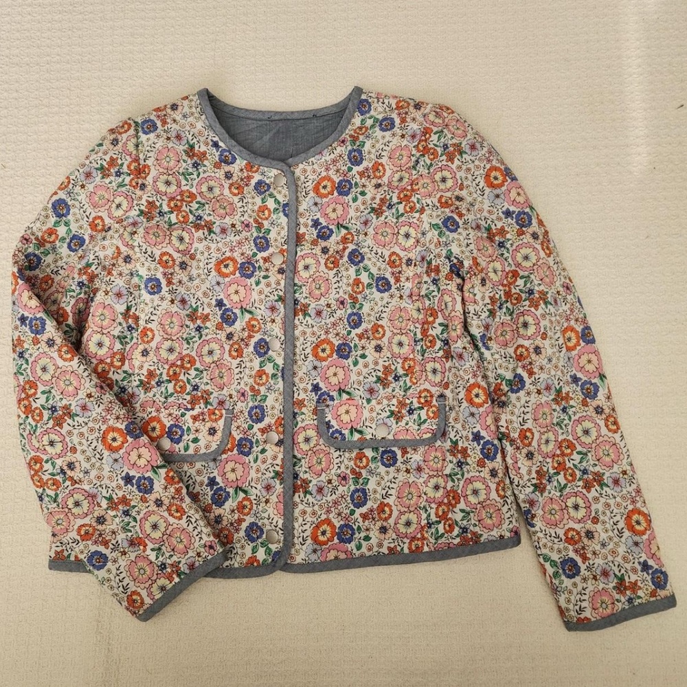 RARE Enchanted Blooms Vintage Talbots Quilted Jacket